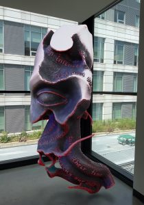 stapshot of AR sculpture in a stairway