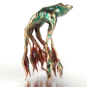 rendering of the surreal sculpture against white background